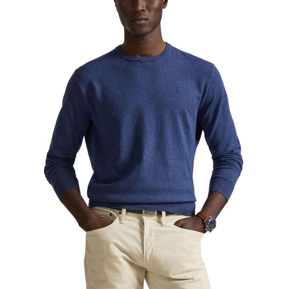 Polo Ralph Lauren Mens Regular-Fit Crewneck Sweater Medium Rustic Navy Heather - Picture 2 of 5